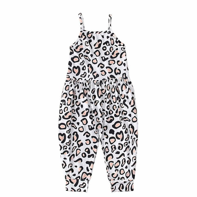 Birdeem Girls Childrens Summer Romper Printing Sling Sleeveless Backless Short Jumpsuit