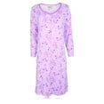 thumbnail image 4 of JEFFRICO Womens Long Sleeve Nightgowns Front Side Pocket Sleepwear Soft Pajama Dress Nightshirts, 4 of 6