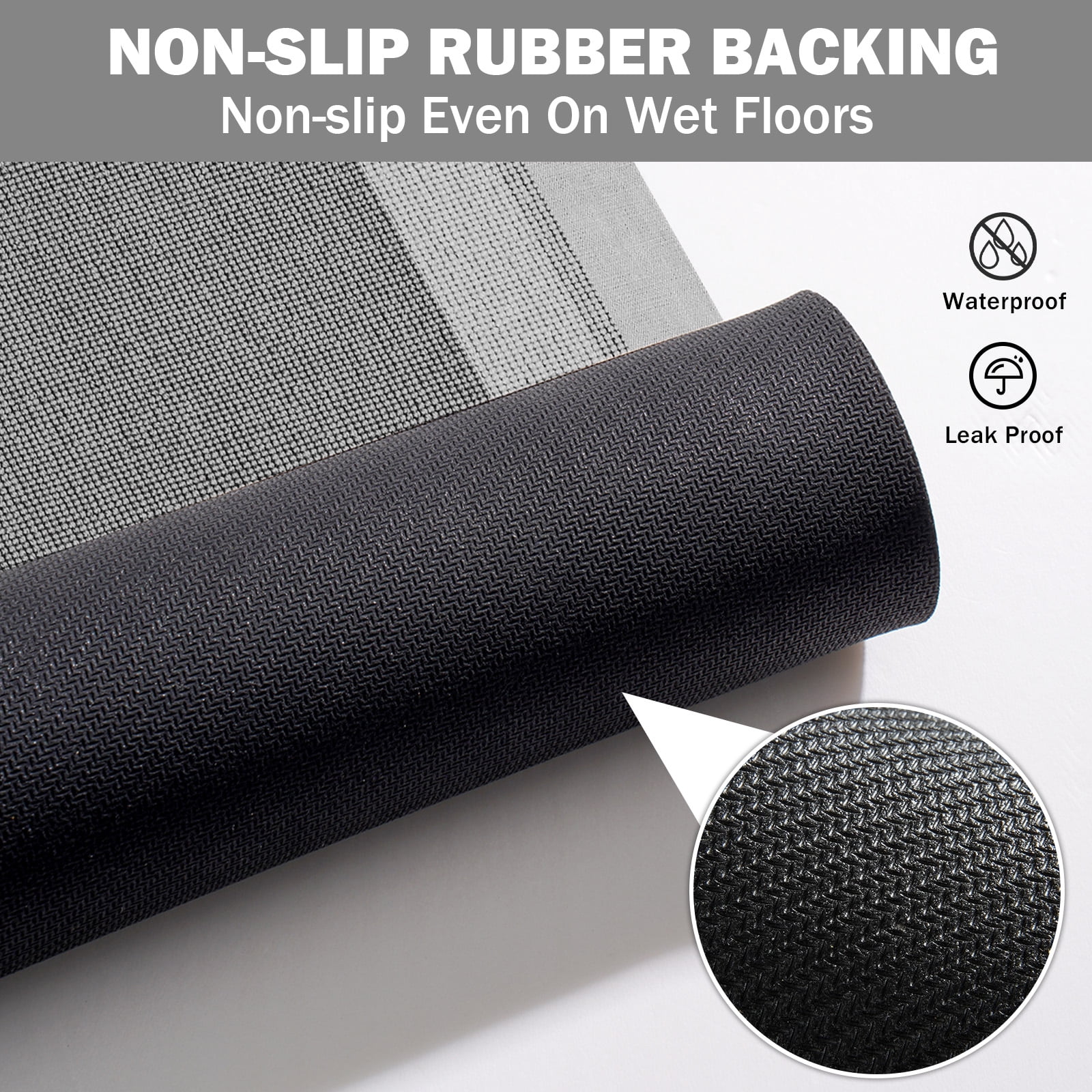 QiCaiJia Non Slip Bathroom Rugs, Absorbent Quick Dry Thin Bath Mat With Rubber Backing For Bathroom Floor Fit Under Door 20"x32" Light Gray
