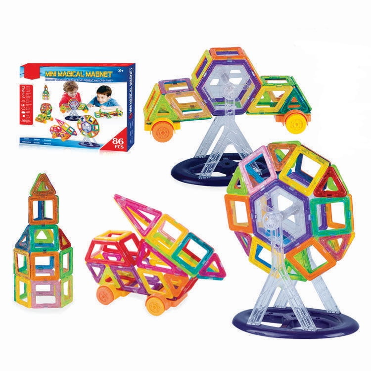 86Pcs Magical Magnet Building Blocks Educational Toys For Kids Colorful Gift Set 