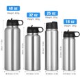 thumbnail image 2 of Bouteille d'Eau de Sport Portable Isolée sous Vide en Acier Inoxydable à Double Paroi avec Couvercles Étanches, 2 of 8