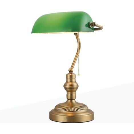Antique Green Banker's Lamp