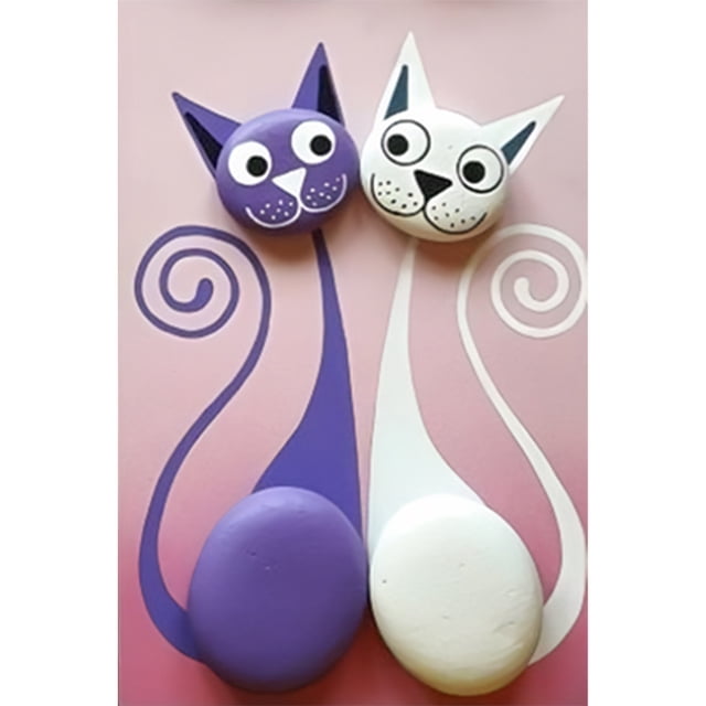 Pintura de diamante 5D DIY taladro redondo completo gato decoración del hogar arte artesanal 30x45cm