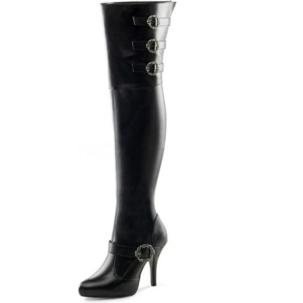 wide width thigh high heel boots