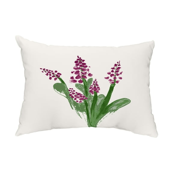 Simply Daisy, 14" x 20" Bluebell Purple Floral Decorative Outdoor Pillow