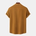 thumbnail image 5 of YYDGH Men's Short Sleeve Button Up Shirts Summer Casual Pocket Beach Shirts Brown M, 5 of 9