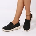 thumbnail image 7 of Rexoro Women's Slip-On Flats Breathable Knit Lightweight Comfortable Daily Casual Walking Shoes Black 6, 7 of 7