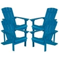 thumbnail image 2 of Merrick Lane Set of 4 All-Weather Poly Resin Wood Adirondack Chairs in Azure Blue, 2 of 16