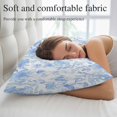thumbnail image 5 of Watercolor Blue Floral Pillow Covers Queen, Blue Ombre Botanical Summer Soft Brushed Microfiber Breathable Throw Pillow Covers, Pillowcase with Zipper for Couch Sofa Bedroom Living Room 20"x30", 5 of 9