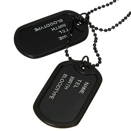 - Military Army Style Double Dog Tag Chain, Mens Pendant Necklace, USMC Navy USAF USCG Decal