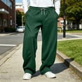 thumbnail image 6 of Zylanna Men's Sweatpants with Side Pockets, Breathable Drawstring Elastic Waist Solid Color Baggy Activewear Jogger Pants for Sports Green, 6 of 9