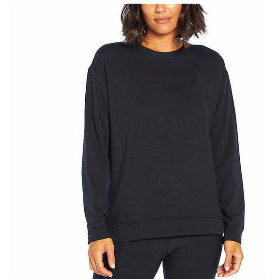 Orvis Ladies' Relaxed Fit Soft Fleece Hi Low Rounded Hem Pullover, Black XXL