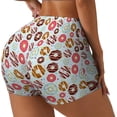thumbnail image 2 of Kdxio Colorful Donuts Print Workout Shorts for Women Seamless Soft Smooth Gym Yoga Scrunch Active Shorts, 2 of 5