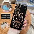 thumbnail image 2 of A 32 52 33 53 23 Luxury Plating Mirror Holder Case For Samsung Galaxy A52 A53 A32 A13 A23 A33 A73 A72 4g 5g Silicone Stand Cover, 2 of 4