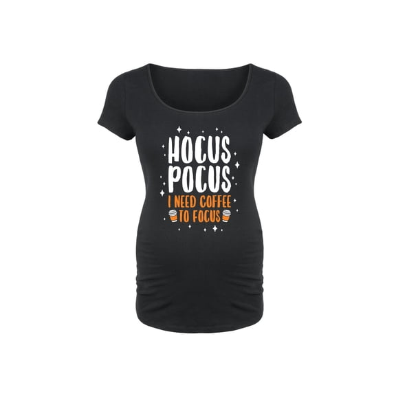 Bloom Maternity - Hocus Pocus I Need Coffee To Focus - Maternity Scoop Neck T-Shirt