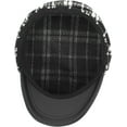 thumbnail image 4 of YooGuoGuo Women Plaid PU Brim Polyester Newsboy Cap Bakerboy Hat Flat Top Captain Sailor Hat, 4 of 9