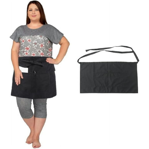 King Mills Unisex Waist/half Bistro Server Aprons with Pockets. Plus Size Apron XL XXL or Waist W40 