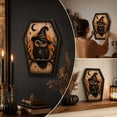 thumbnail image 2 of AZXY Halloween Wooden Framed Halloween Hanging Picture, Vintage Wall Art Plaque, Spooky Wall Hanging Ornament, Halloween Home Decor for Entryway Living Room Cafe Party Use, 2 of 7