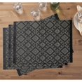 thumbnail image 3 of B. Smith Vinyl Woven Diamond Print Placemats, Black and Ivory (4 Pack) , 13" x 18", 3 of 7