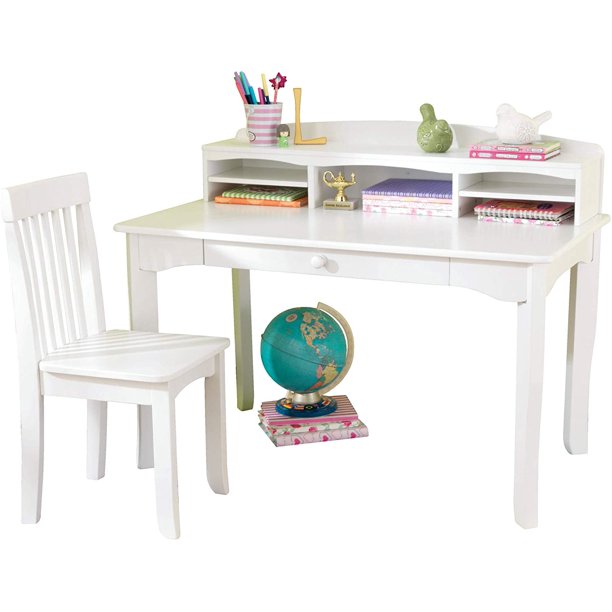 Kidkraft Avalon Wooden Children S Desk With Hutch Chair And Storage White 41 75 Inch 26705 Com Kidkraft Avalon Wooden Children S Desk, Kidkraft Children S Study Desk With Chair White