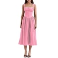 thumbnail image 6 of Coduop Women Boho Floral Maxi Dress Sleeveless Square Neck Backless Swing Dress Beach Sundress, 6 of 9