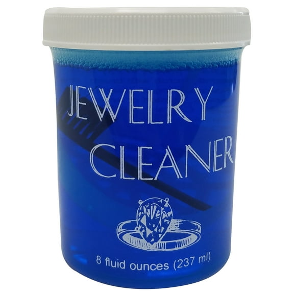 JEWELRY CLEANER/BLUE 8 ounces with basket & brush