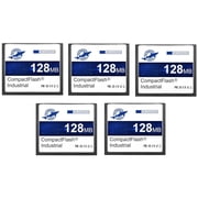 Dogfish Compact Flash Memory Card 128MB 5 Pack High Performance Industrial CF Type I Card FAT16 for Industrial Equipment and Vintage Digital Cameras