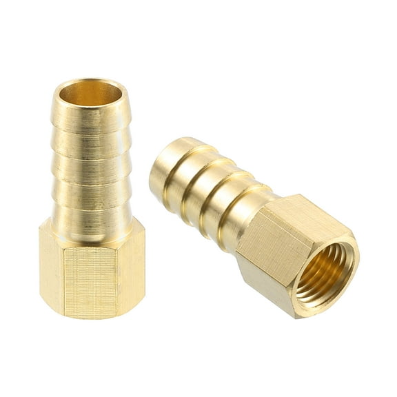 Uxcell 2 Pack Brass Hose Barb Fitting, 1/2" Bard x 1/4" NPT Female Hose Connector