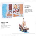 thumbnail image 2 of 2 Sets Sailboat Puzzle Kit Paper Sailboat Model Adult Assembly Model Pirate Ship Model Kids Puzzles, 2 of 9