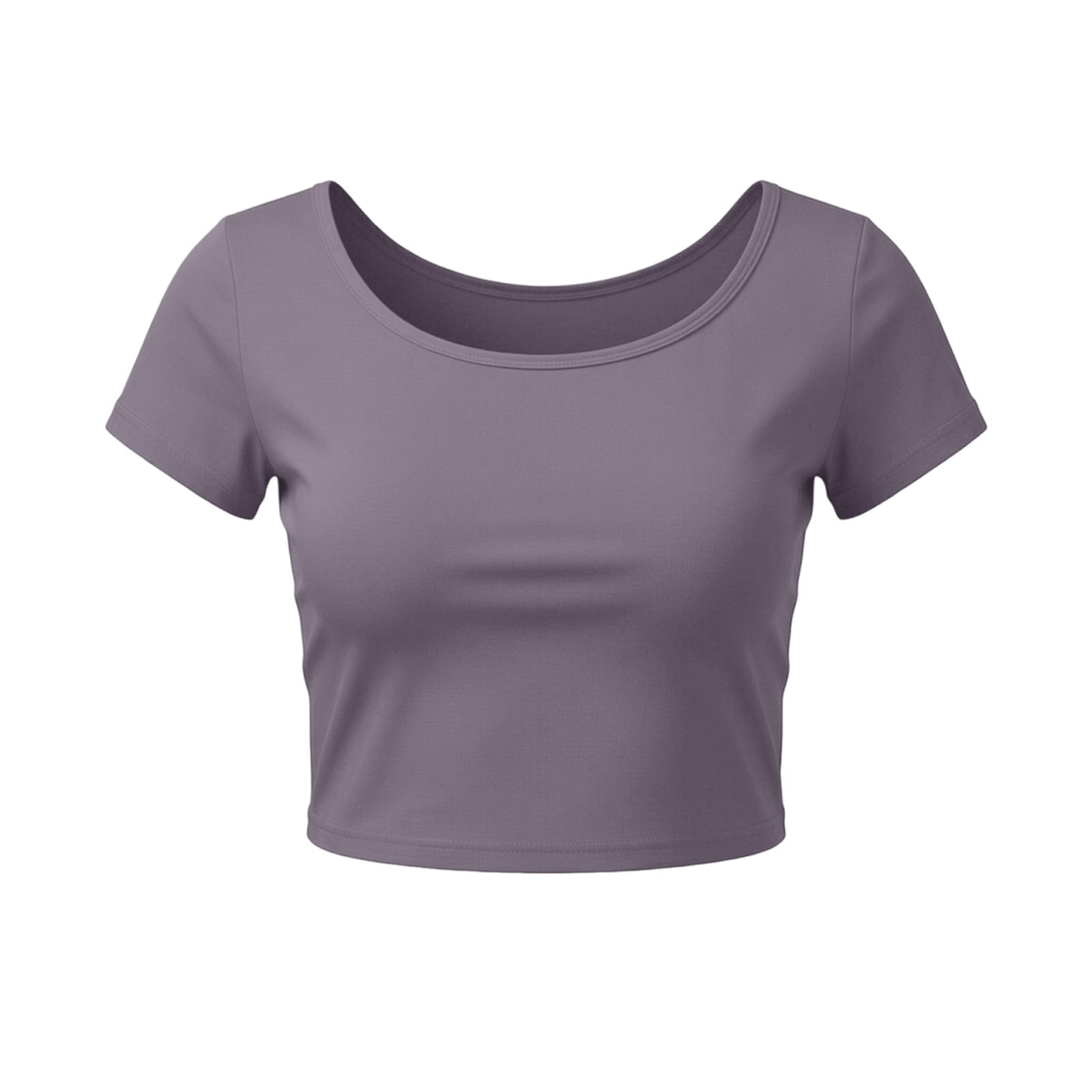 トップス SCOOP SLEEVE COMPACT TOPS ShiShine Women's Short Sleeve Scoop Neck Crop Top Basic Comfy