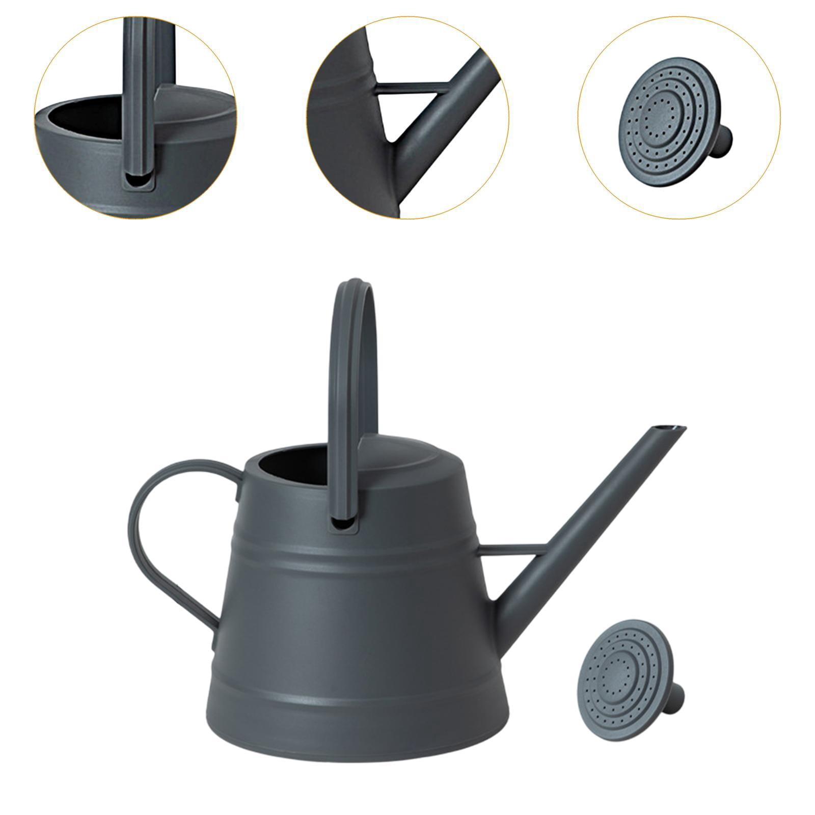 figatia Long Spout Water Can Flower Watering Can Enlarged Water Inject Port Gardening Tool Plant Watering Device for Household Garden Dark Gray