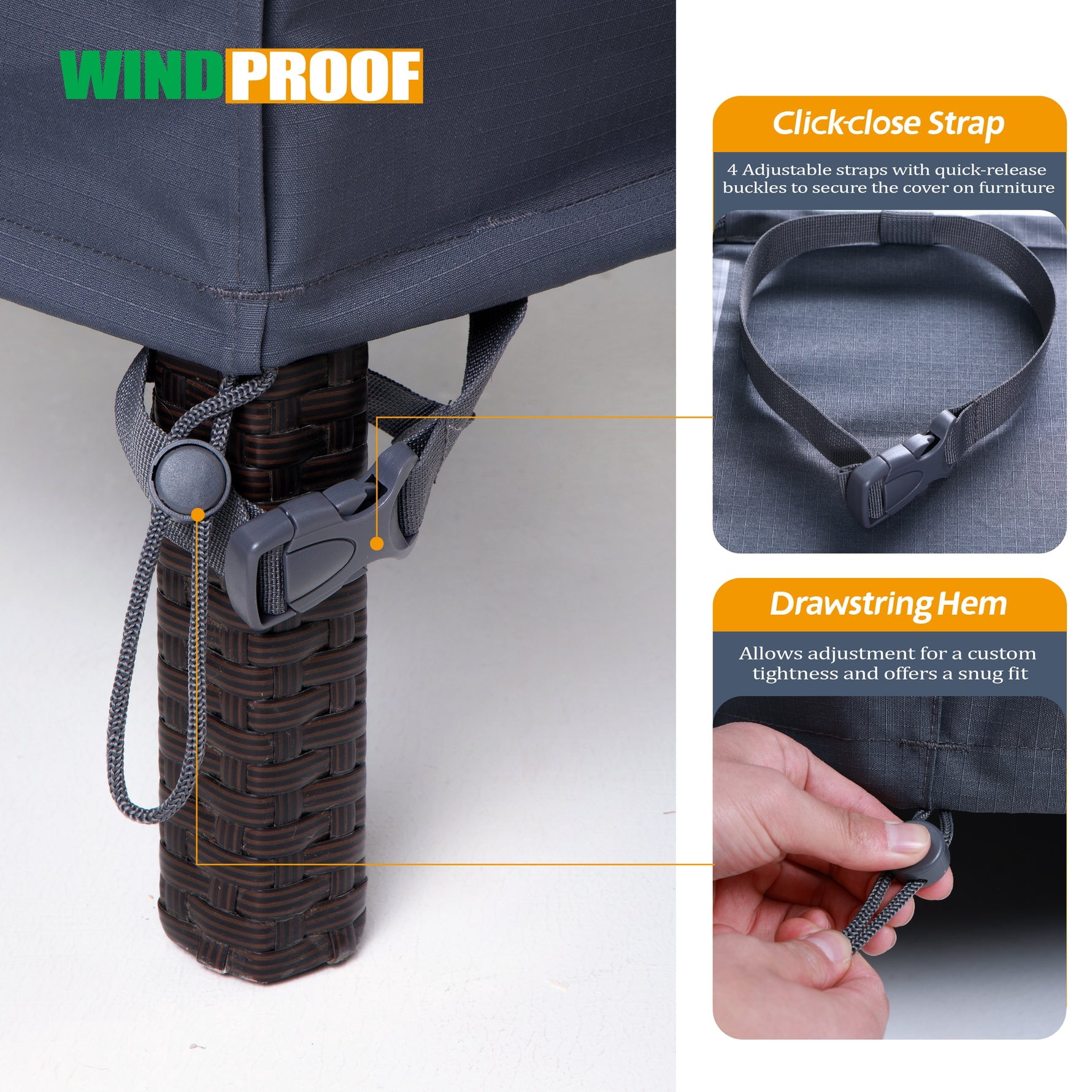 F&J Outdoors Waterproof Patio Chair Cover 40"(W)×40(D)×36/26"(H)