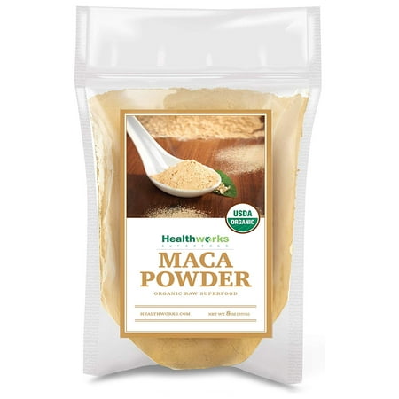 Healthworks Maca Powder Raw (8 Ounces) | Certified Organic | Flour Use | Keto, Vegan & Non-GMO | Premium Peruvian Origin | Breakfast, Smoothies, Baking &