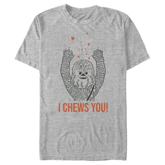 Men's Star Wars Chewbacca I Chews You  Graphic Tee Athletic Heather Small