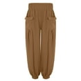 thumbnail image 5 of frariair Wide Leg Pants for Womens High Waist Casual Palazzo Beach Loose Baggy Harem With Pockets Coffee, 5 of 8