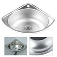 thumbnail image 4 of Corner Narrow Sink Stainless Steel Bar Sink RV Triangle Kitchen Bathroom Sink, 4 of 13