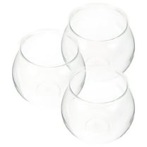 Topbathy 3Pcs Durable Plastic Fish Bowl for Office and Home Tabletop Decor