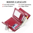 thumbnail image 3 of Women Wallet Smooth Faux Leather Zipper Closure RFID Multi Pockets Large Capacity Phone Cash Changes Storage Purse Short Card Holder, 3 of 7