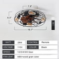 thumbnail image 4 of Holaki 20" Caged Ceiling Fans with Lights and Remote,Flush Mount Low Profile Bladeless Ceiling Fan Low Profile,Small Farmhouse Industrial Enclosed Ceiling Fan For Bedroom,Kitchen, 4 of 9