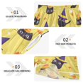 thumbnail image 5 of Women's Satin Pajama Shorts Yellow Background with Black Cat with Pockets, Elastic Waist Sleep Lounge Shorts, 5 of 7