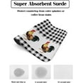 thumbnail image 2 of Farm Rooster Dish Drying Mat for Kitchen Counter, Super Absorbent Quick Dry Coffee Bar Mat Pad Thin Diatomaceous Sink Mat Non Slip Dish Drainer Mat 23.5x15.5 Farmhouse Animals Black and White Plaid, 2 of 6