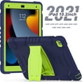 thumbnail image 2 of XYX Case for 10.2 inch iPad 9th/8th/7th Generation (2021/2020/2019), Dual Layer Slim Heavy Shockproof Rugged Protective Cover Case with Kickstand (Navy Lime), 2 of 7