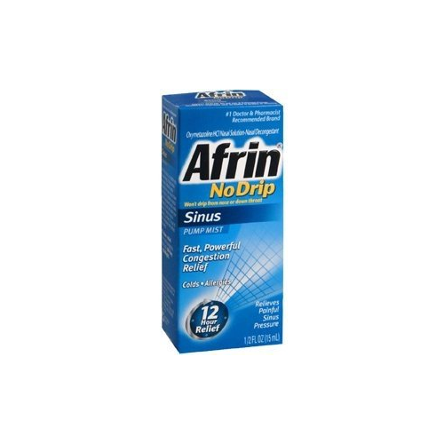 Afrin No Drip Allergy Sinus Pump Mist Nasal Decongestant, 15 ml