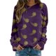 thumbnail image 1 of Gibobby Sudaderas para mujer Blusa de sudadera estampada con cuello redondo y manga larga para entrenamiento diario en casa y al libre para mujer(Morado,G), 1 of 5