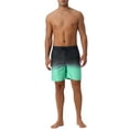 thumbnail image 2 of INSPIRE CHIC Men's Gradient Color Drawstring Elastic Waist Lining Summer Swimming Trunks 38 Light Green, 2 of 6