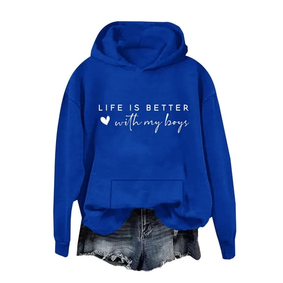 Women's Hoodies & Sweatshirts Life Is Better With My Boys Hoodie Life Is Better With My Boys Sweatshirt Adult Hoodie, Women's Hoodies & Sweatshi
