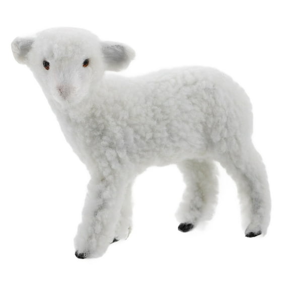 RENACLIPY White Artificial Sheep Statue for Outdoor Garden, Nautical and Landscape Decoration, Lawn Ornament