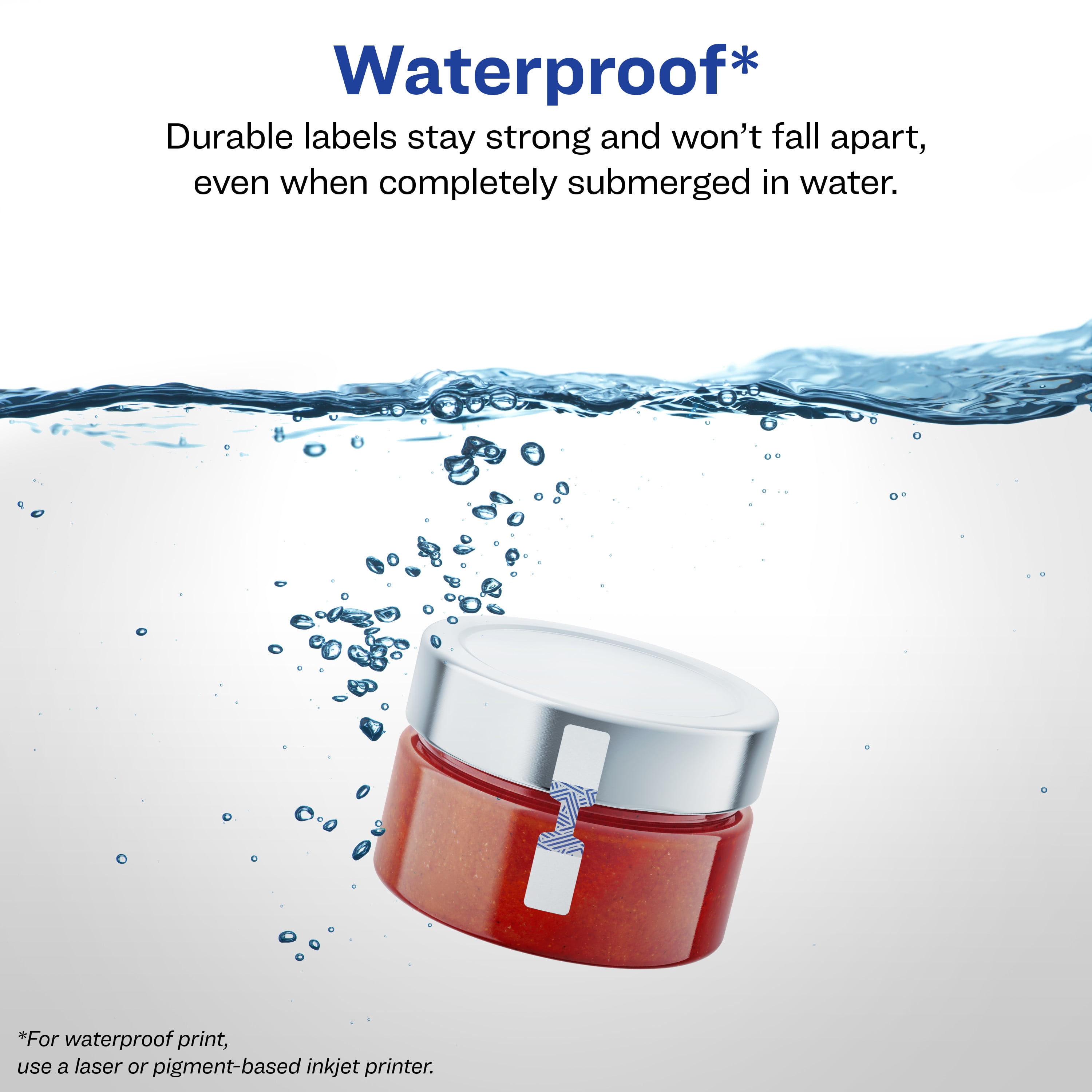 Avery 1/2" x 2-1/2" Waterproof Barbell Labels, 1,125 Labels