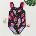 thumbnail image 2 of Toimothcn Girls Swimsuits Sleeveless Cute Sweet Watermelon Printed One Piece Bathing Suit Quickly Dry Cover Up Swimwear 9-10 Years, 2 of 6