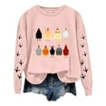 thumbnail image 1 of LUOGENLI Chandail pour Femmes Veste TP Oversize Femmes Manches Longues Col Rond Chandails Imprimé Poulet Chandail Léger Ample Chandails Haut Chandail pour Femmes Surdimensionné Mignon Rose Pâle Taille TTG, 1 of 6